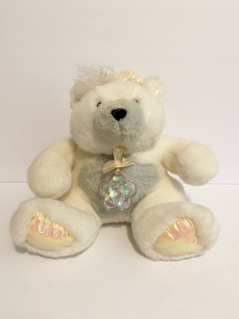 1993 Ice Tickle Polar Bear Plush Vintage Teddy Stuffed Animal Toy Mattel 1990s
